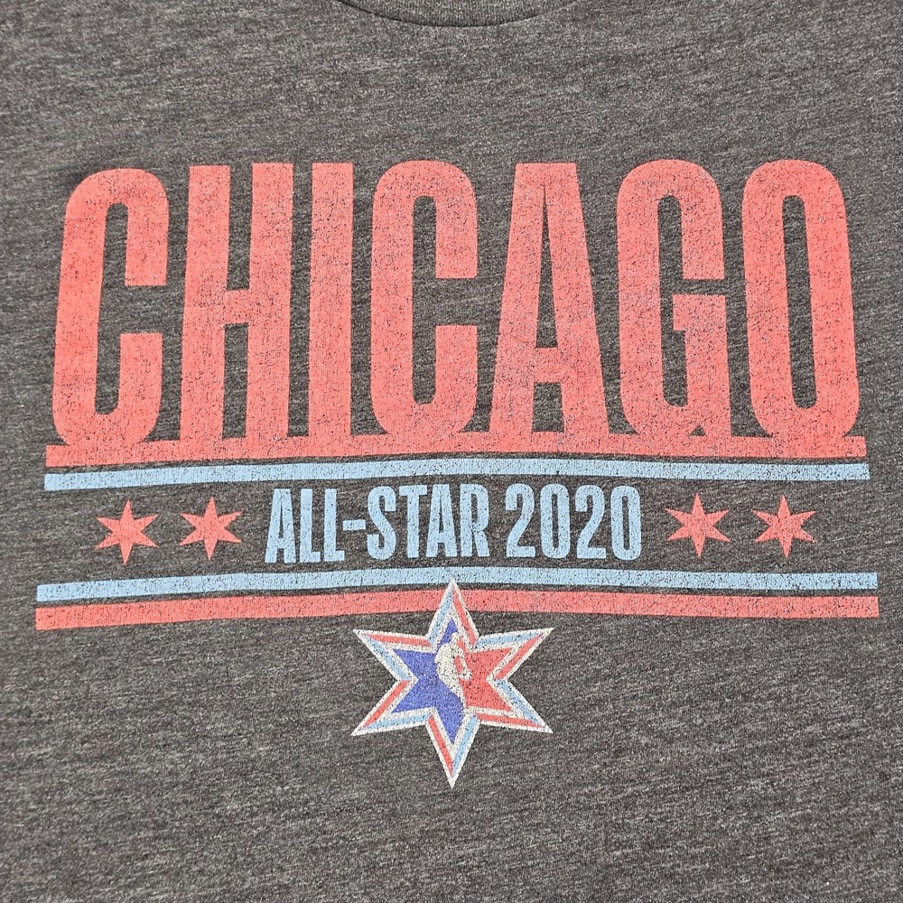 NBA All Star Game Chicago 2020 Gray Short Sleeve T-Shirt Men's M/L - Picture 3 of 7